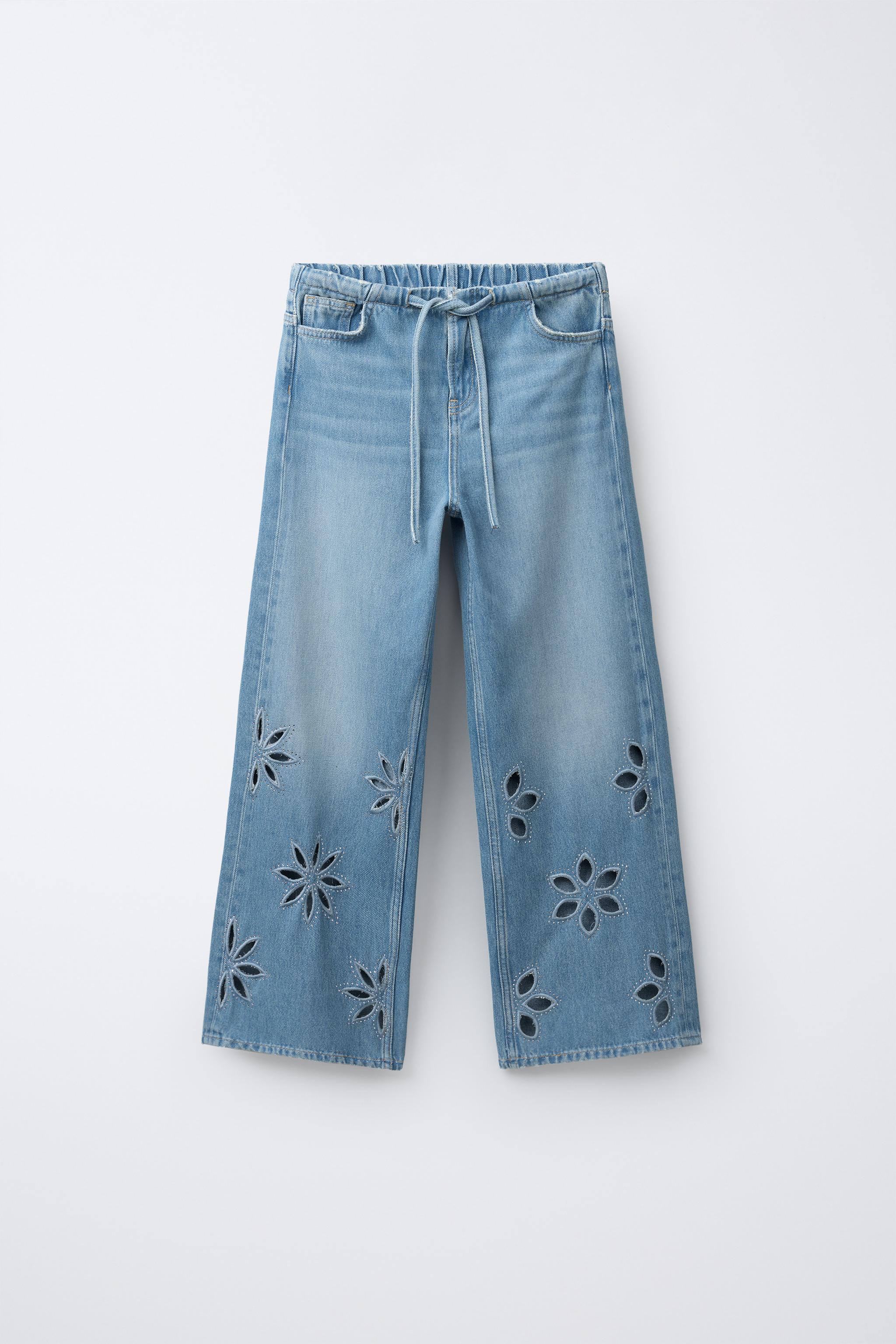 FLORAL WIDE LEG JEANS